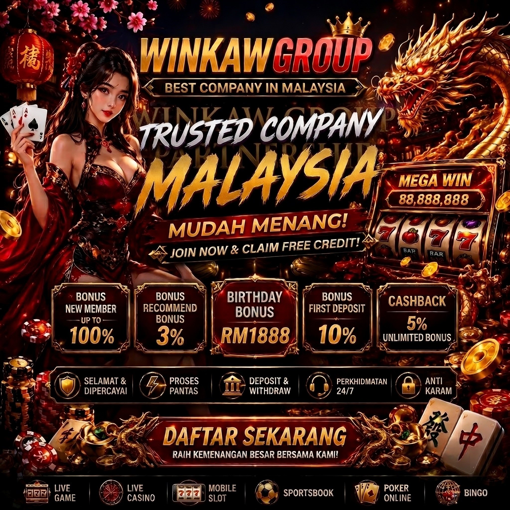 WINKAW GROUP free credit no deposit banner